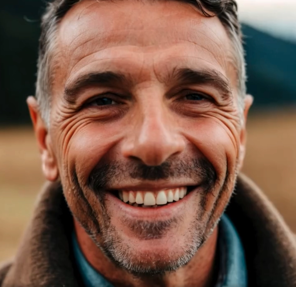 primo piano di viso sorridente per aver ritrovato il proprio benessere