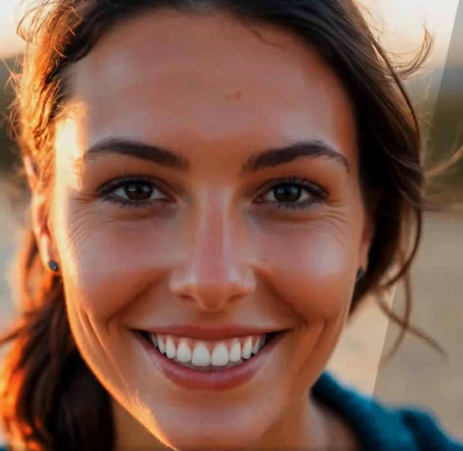 primo piano di donna sorridente perché ha risolto i dolori alla schiena